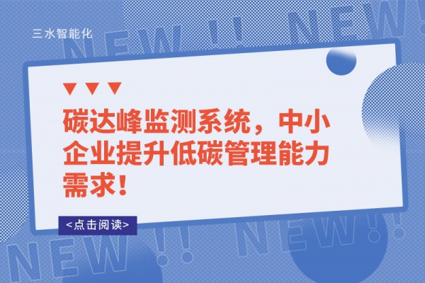 碳達峰監(jiān)測系統(tǒng)，中小企業(yè)提升低碳管理能力需求！